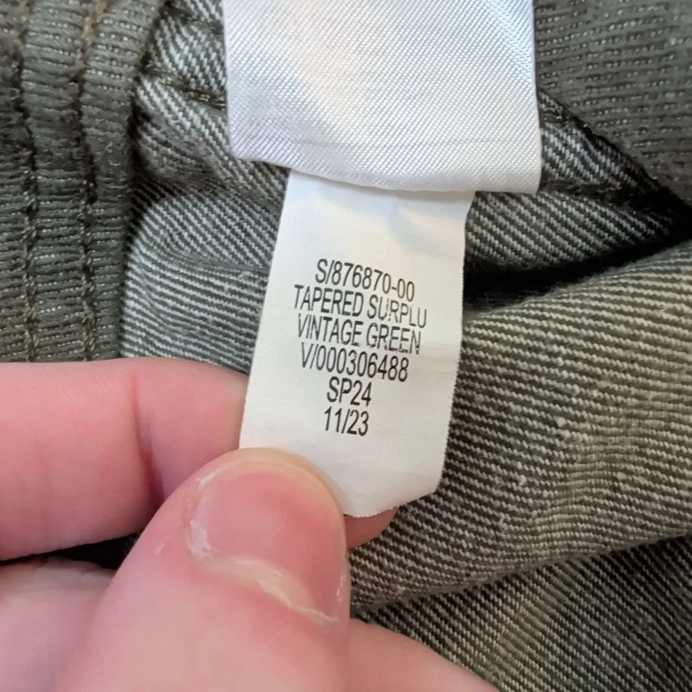 Banana Republic Tapered Surplus Cargo Pants Mens 34x33 Vintage Green Cotton